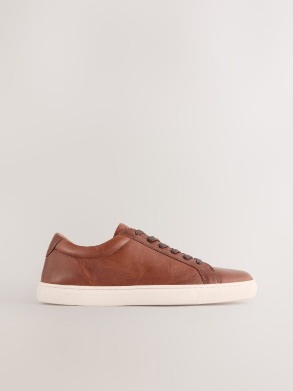 MUCHU8635 Tan Brown Leather Trainers - Image 2
