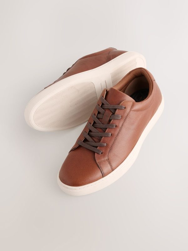 MUCHU8635 Tan Brown Leather Trainers - Image 4