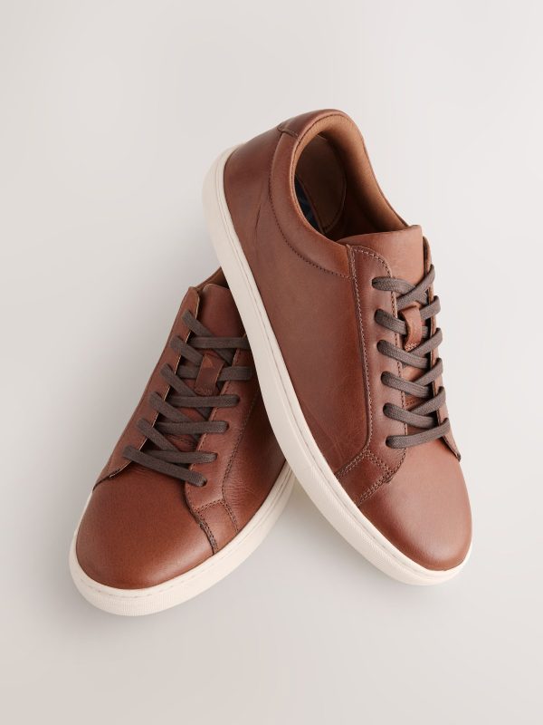 MUCHU8635 Tan Brown Leather Trainers - Image 5