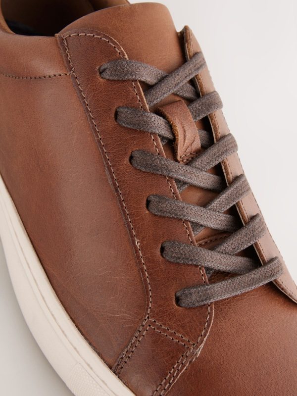 MUCHU8635 Tan Brown Leather Trainers - Image 6