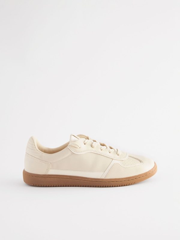 MUCHU8649 Natural Lace-Up Trainers - Image 8