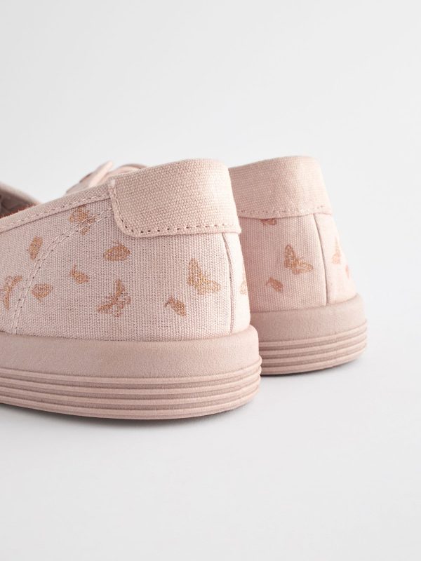 MUCHU8650 Print Embroidered Laceless Canvas Slip-On Trainers - Image 5