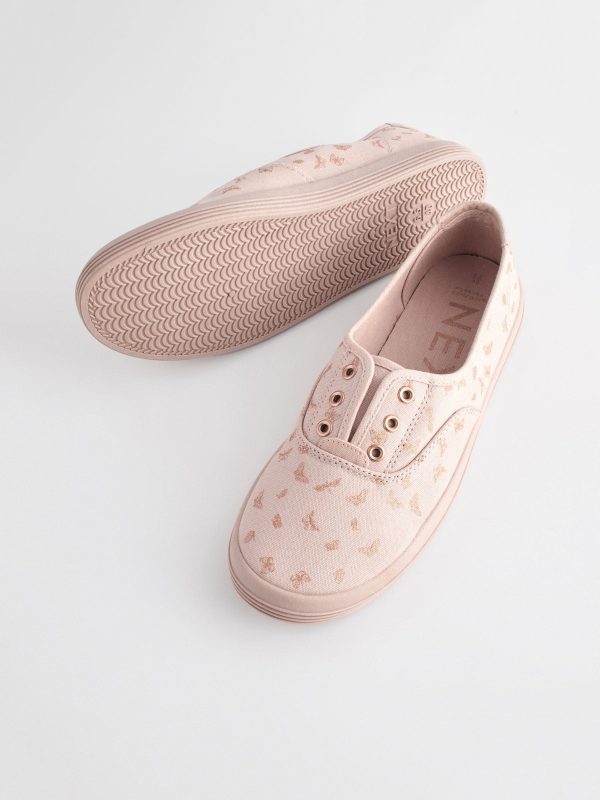 MUCHU8650 Print Embroidered Laceless Canvas Slip-On Trainers - Image 6