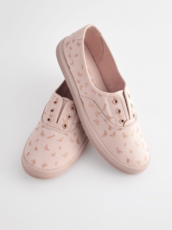 MUCHU8650 Print Embroidered Laceless Canvas Slip-On Trainers - Image 7