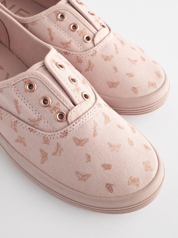 MUCHU8650 Print Embroidered Laceless Canvas Slip-On Trainers - Image 8