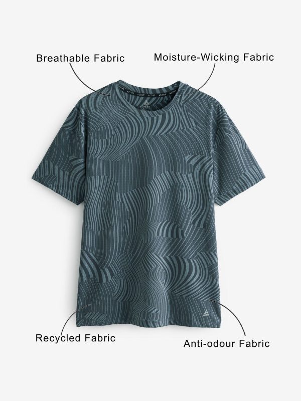 MUCHU8675 Monochrome Active Gym Printed Training T-Shirt - Image 4