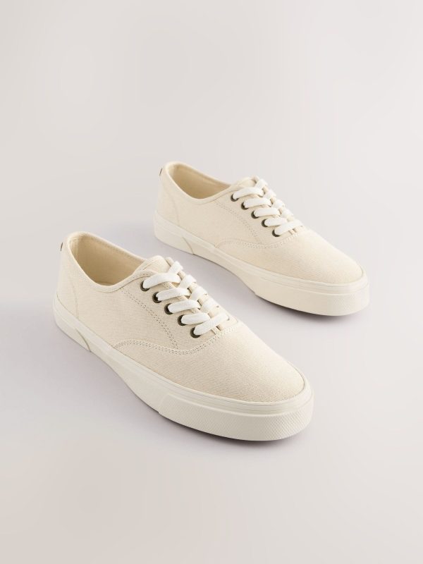 MUCHU8633 Cream Classic Canvas Pumps - Image 2