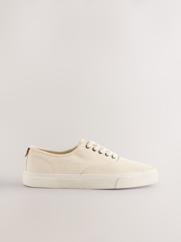 MUCHU8633 Cream Classic Canvas Pumps - Image 3