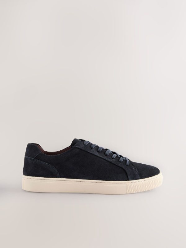 MUCHU8641 Navy Leather Trainers - Image 2