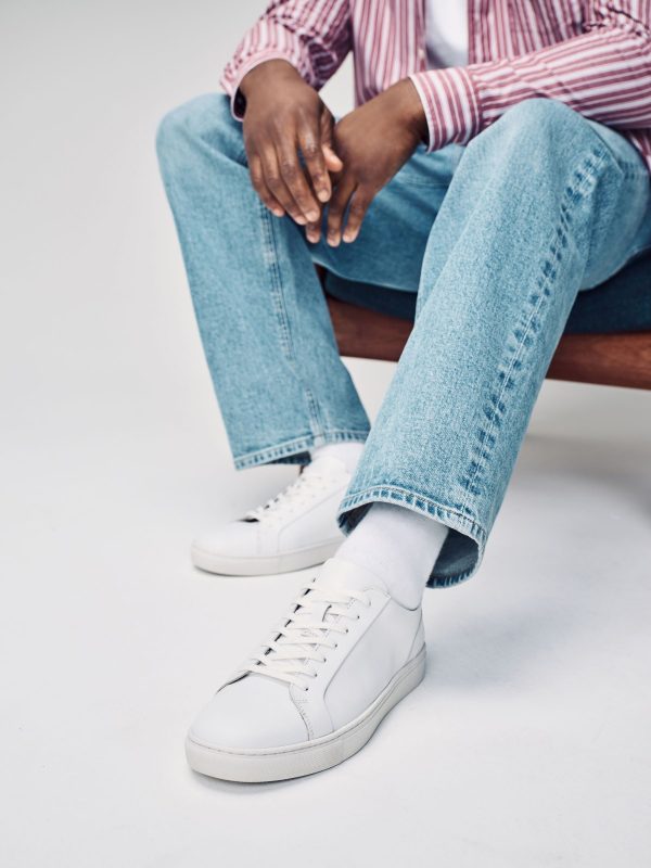 MUCHU8643 White Leather Trainers