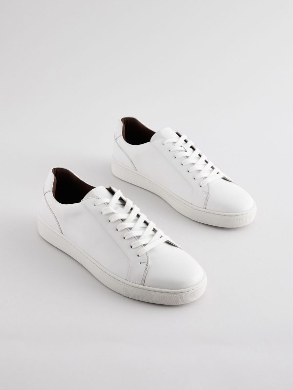 MUCHU8643 White Leather Trainers - Image 3