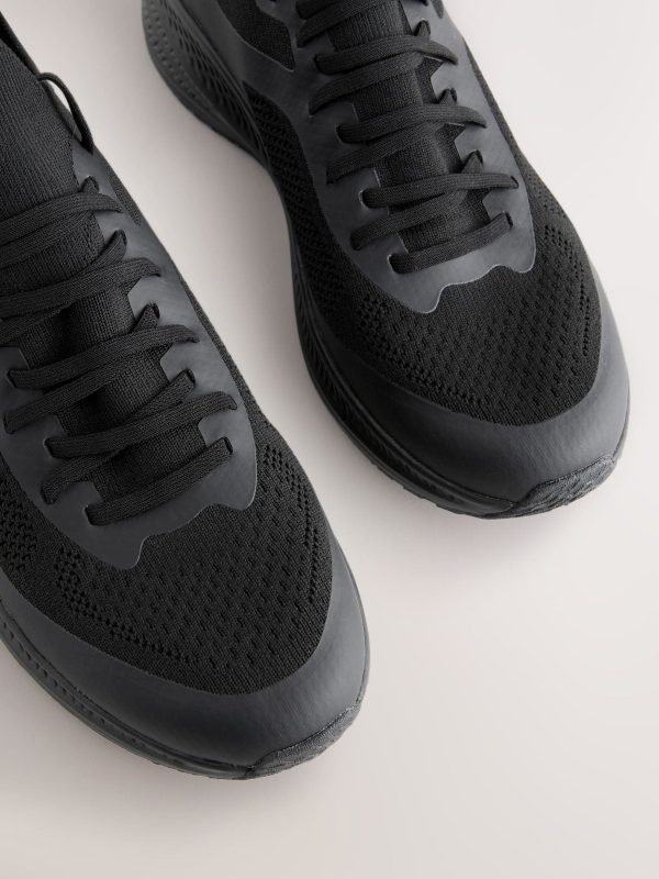 MUCHU8639 Black Knitted Trainers - Image 3