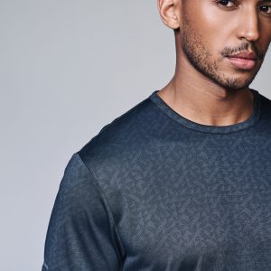 MUCHU8678 Slate Grey Active Jacquard T-Shirt
