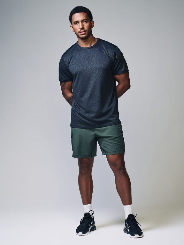 MUCHU8678 Slate Grey Active Jacquard T-Shirt - Image 2