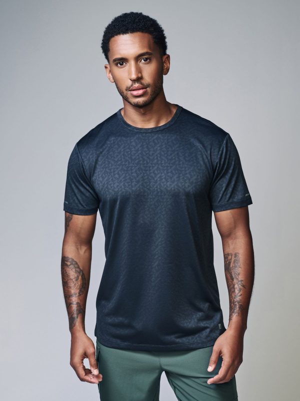MUCHU8678 Slate Grey Active Jacquard T-Shirt - Image 3