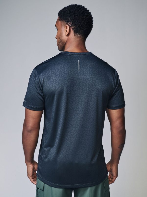 MUCHU8678 Slate Grey Active Jacquard T-Shirt - Image 4