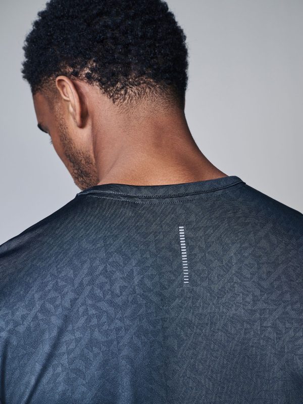 MUCHU8678 Slate Grey Active Jacquard T-Shirt - Image 5