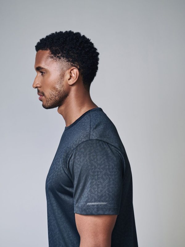 MUCHU8678 Slate Grey Active Jacquard T-Shirt - Image 6