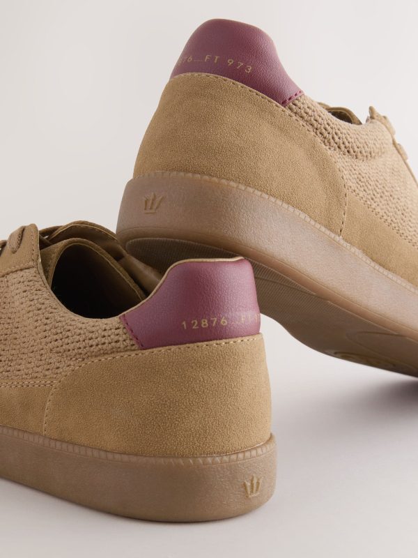 MUCHU8644 Tan Brown Casual Knitted Trainers - Image 3
