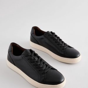 MUCHU8631 Black Leather Trainers