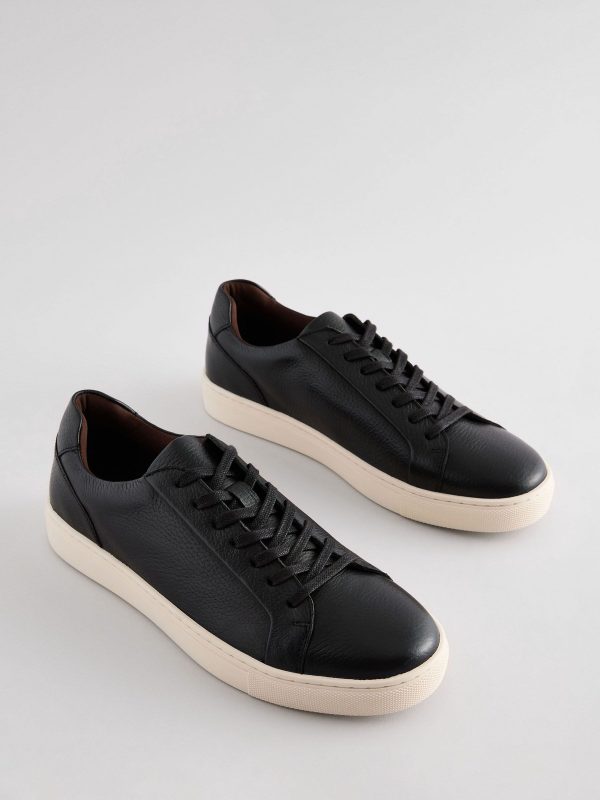 MUCHU8631 Black Leather Trainers