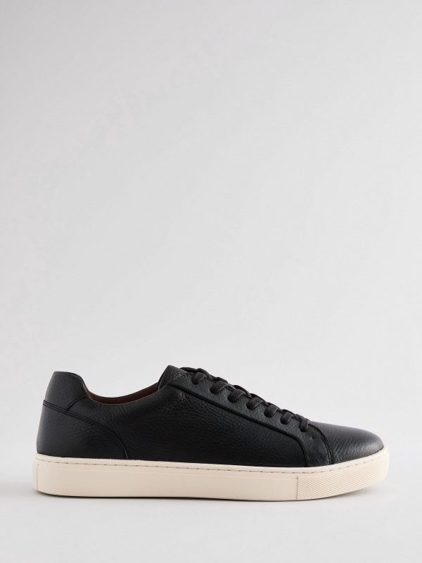 MUCHU8631 Black Leather Trainers - Image 2