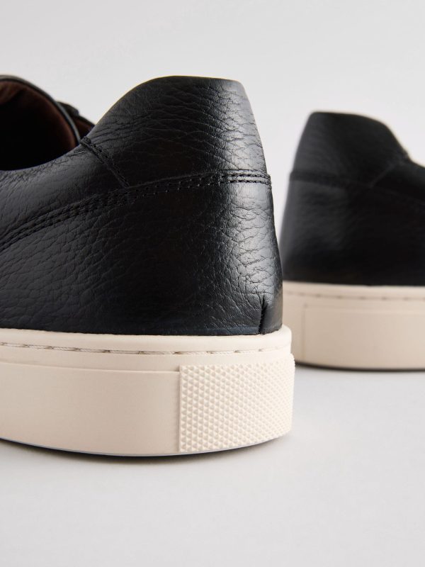 MUCHU8631 Black Leather Trainers - Image 4