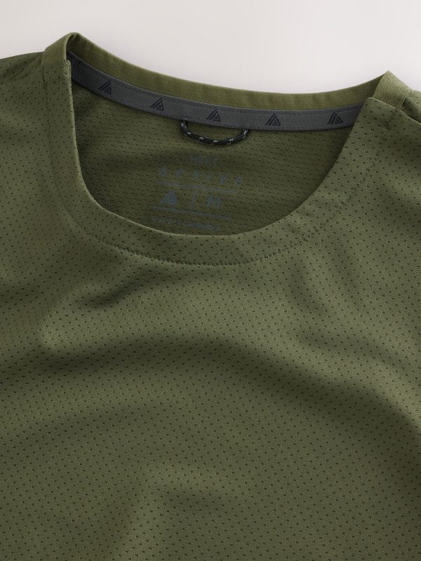 MUCHU8677 Khaki Green Active T-Shirt with Contrast Back Panel - Image 10