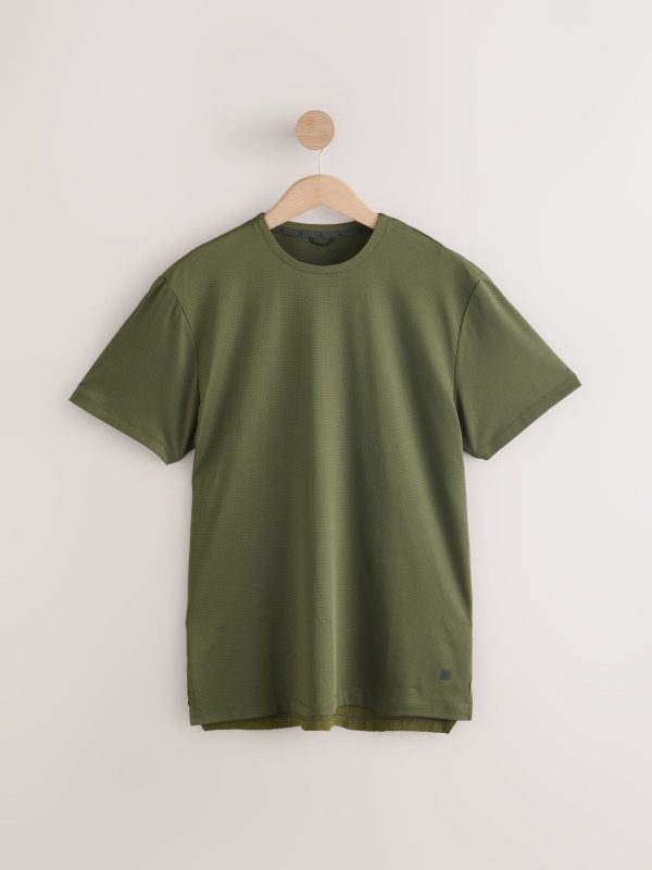 MUCHU8677 Khaki Green Active T-Shirt with Contrast Back Panel - Image 9