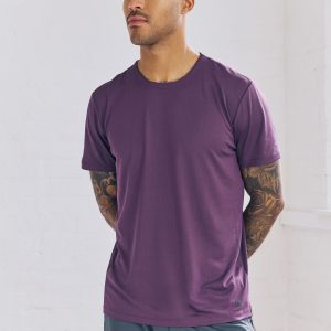 MUCHU8680 Purple Active T-Shirt with Contrast Back Panel