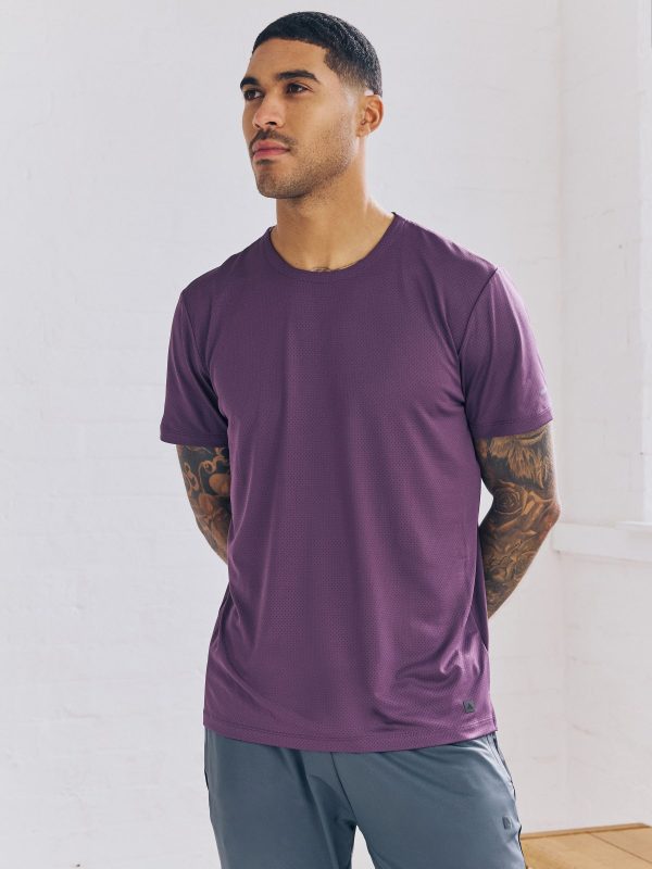 MUCHU8680 Purple Active T-Shirt with Contrast Back Panel