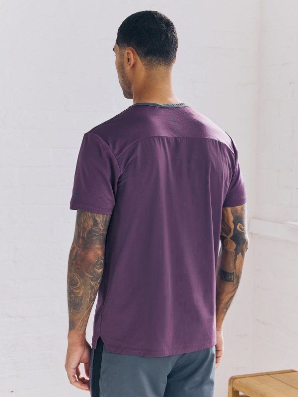 MUCHU8680 Purple Active T-Shirt with Contrast Back Panel - Image 4