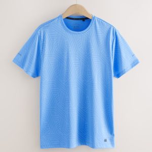 MUCHU8676 Blue Active Jacquard T-Shirt