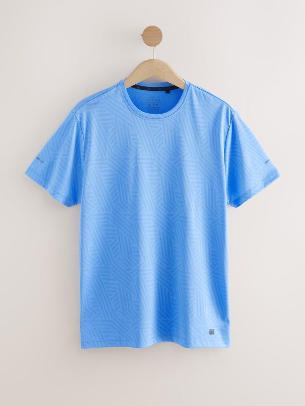 MUCHU8676 Blue Active Jacquard T-Shirt