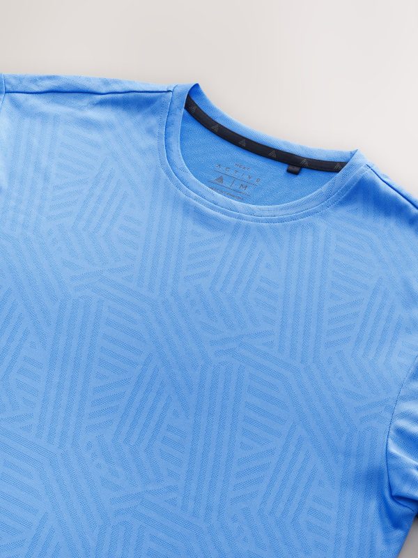 MUCHU8676 Blue Active Jacquard T-Shirt - Image 5