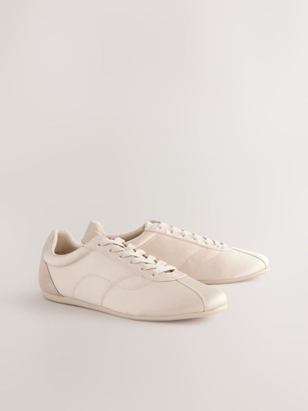 MUCHU8647 Oyster Satin Lace Up Trainers - Image 3
