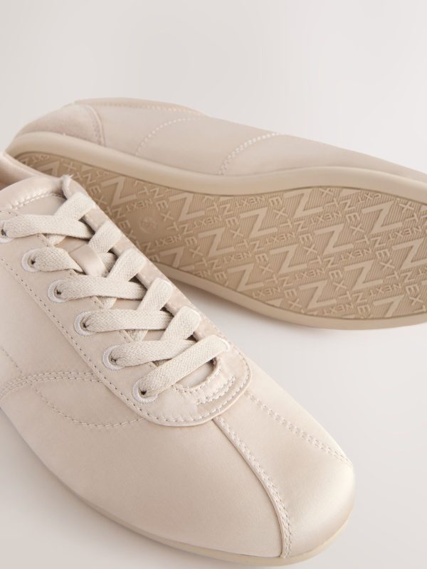 MUCHU8647 Oyster Satin Lace Up Trainers - Image 4