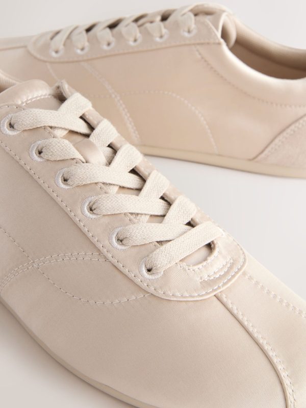 MUCHU8647 Oyster Satin Lace Up Trainers - Image 6