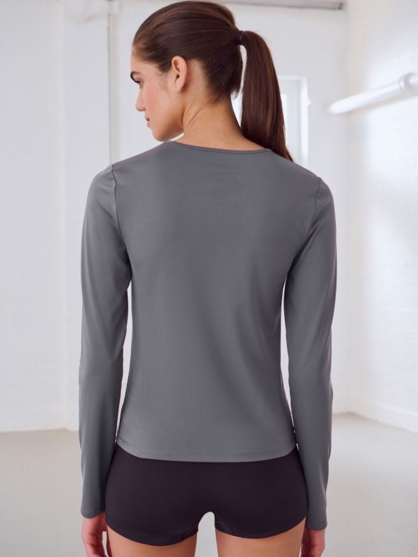 MUCHU8660 Grey Active Long Sleeve Top - Image 2