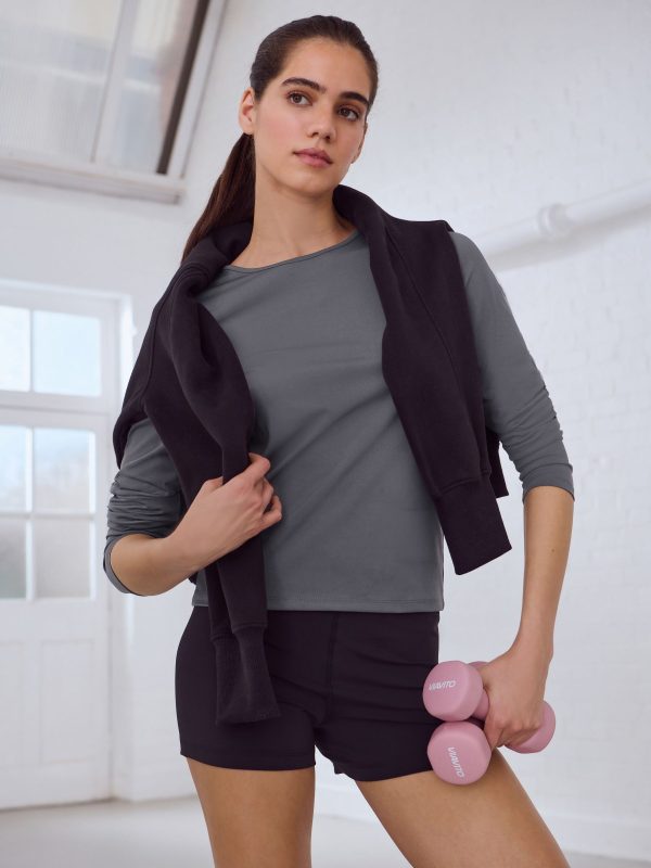 MUCHU8660 Grey Active Long Sleeve Top - Image 3