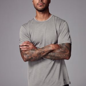 MUCHU8673 Neutral Stone Active Gym Training T-Shirt