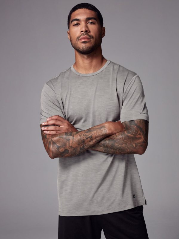 MUCHU8673 Neutral Stone Active Gym Training T-Shirt