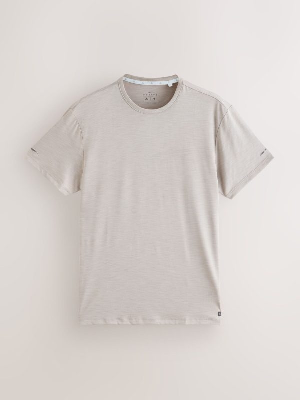 MUCHU8673 Neutral Stone Active Gym Training T-Shirt - Image 8