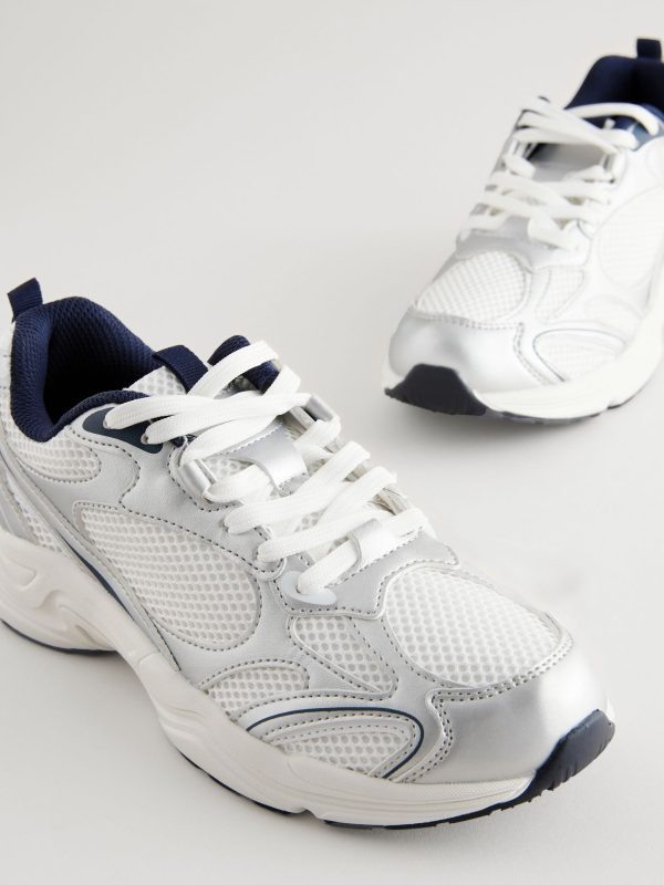 MUCHU8658 White Dad Chunky Trainers - Image 4