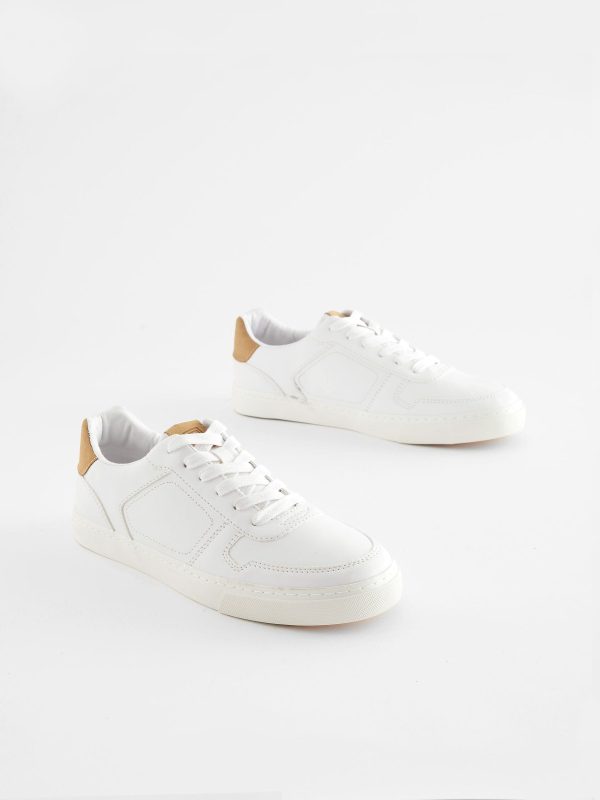 MUCHU8640 White Lace-Up Low Trainers - Image 2