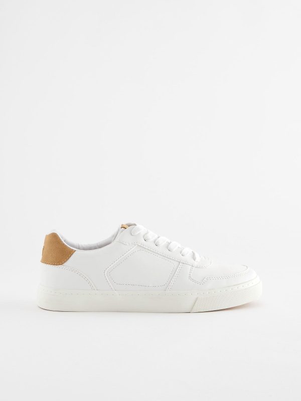 MUCHU8640 White Lace-Up Low Trainers - Image 3