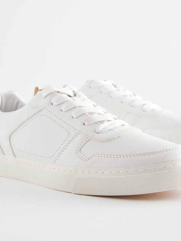 MUCHU8640 White Lace-Up Low Trainers - Image 4