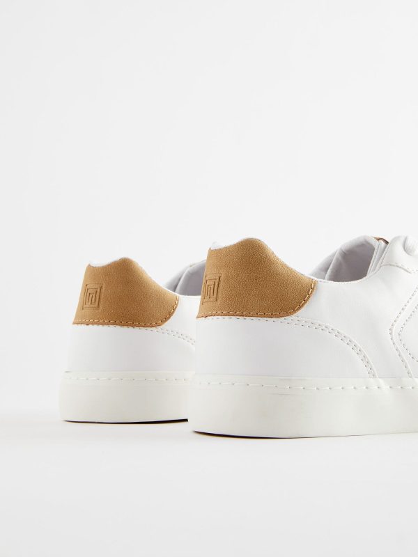 MUCHU8640 White Lace-Up Low Trainers - Image 5