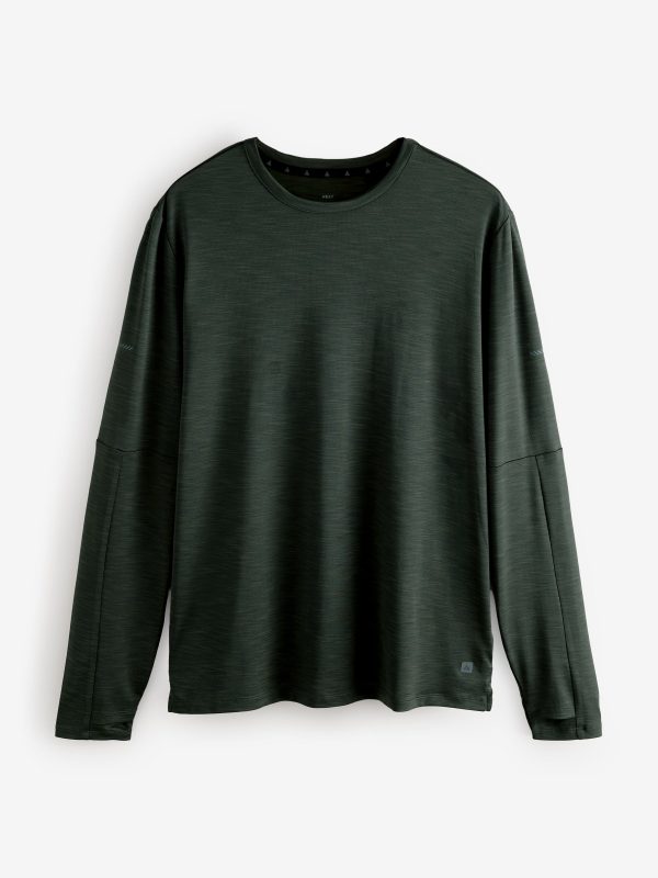 MUCHU8679 Khaki Green Active Mesh Long Sleeve Training Top - Image 7