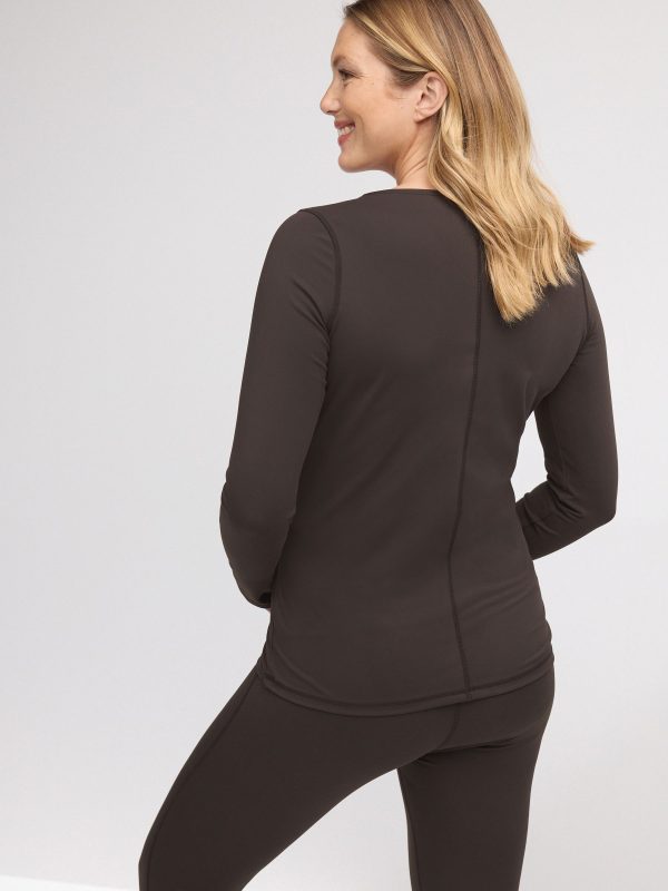 MUCHU8664 Chocolate Brown Maternity Sports Top - Image 5
